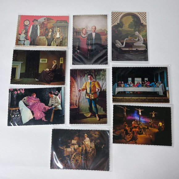Vintage Other - Vintage Movieland Wax Museum Postcard lot 9 Stars Hall Of Fame Jesus Christ Unus